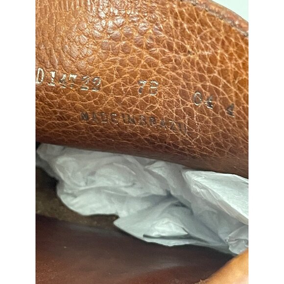 Cole Haan Brown Leather Stitched Slides Mules Made in Brazil Women's Size 7B - Picture 4 of 5